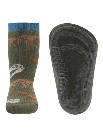 ewers 1er Pack Stoppersocken Dinos in oliv