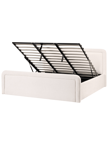 Beliani Doppelbett VIVIERS in Weiß/Schwarz - (W) 201 x (H) 105 x (L) 219 cm