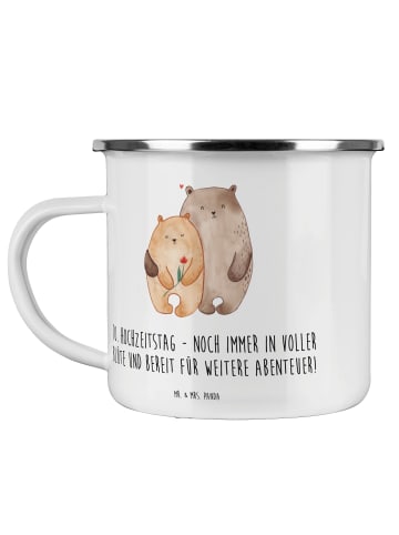 Mr. & Mrs. Panda Camping Emaille Tasse 10. Hochzeitstag Rosenhoc... in Transparent