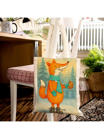 Mr. & Mrs. Panda Shopping Tasche Fuchs Keks Design ohne Spruch in Weiß