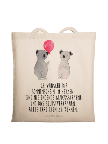 Mr. & Mrs. Panda Tote Bag Koala Luftballon mit Spruch in Creme