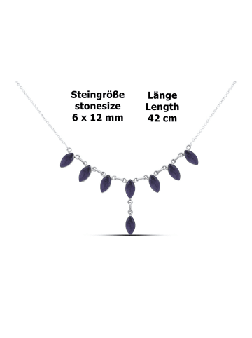 mantraroma 925er Silber - Collierketten (L) 42 cm mit Amethyst