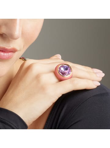 Luxenter Ring aus violettem Kristall mit 18-karätiger Gelbgold-Veredelung – Mantis