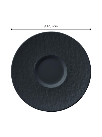 6er Set Café au Lait Untertassen Manufacture Rock in Schwarz ø 17 cm