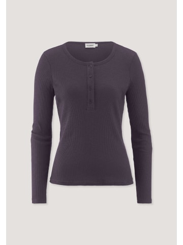 Hessnatur Hessnatur Longsleeve Henley Slim aus Bio-Baumwolle in dunkle traube