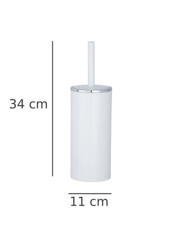 Wenko Bürstenhalter INCA Weiß + Toilettenbürste in Weiß, (B) 11 x (H) 34 x (L) 11 cm