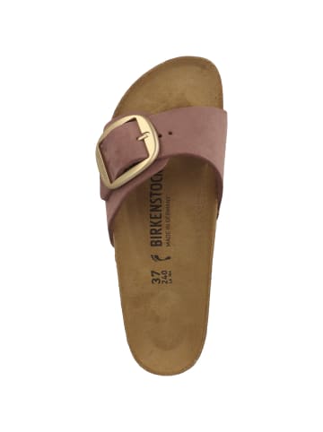 Birkenstock Pantolette Madrid Big Buckle Nubukleder schmal in braun