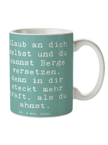 Mr. & Mrs. Panda Porzellantasse Spruch Selbstvertrauen stärken m... in Meeresbrise