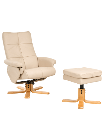 Beliani 2-tlg Fernsehsessel EPSE in Beige/Braun/Schwarz