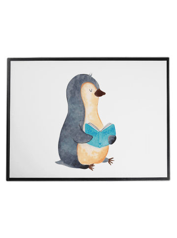 Mr. & Mrs. Panda Bastelmatte Pinguin Buch ohne Spruch in Weiß