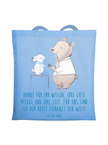 Mr. & Mrs. Panda Tote Bag Bester Tierarzt mit Spruch in Sky Blue