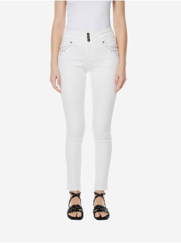 KOROSHI Baumwolljeans-korsage-slim pushup in weiß