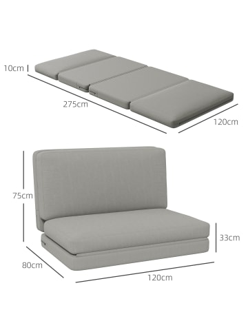 HOMCOM Bodensofa-275L x 120B x 10H cm-Hellgrau