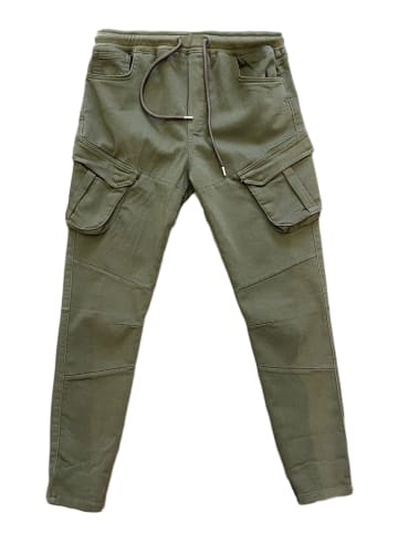 Arizona-Shopping Cargo Chino Hose Jogger Pants mit Beintaschen in Olive