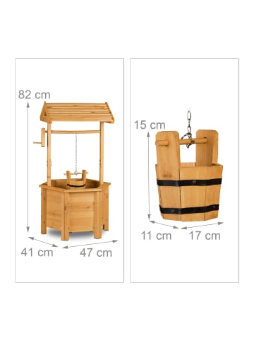relaxdays Dekobrunnen in Natur - (B)47 x (H)82 x (T)41 cm