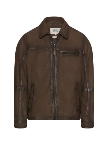 Camel Active Lederjacke mit Innentaschen in Braun