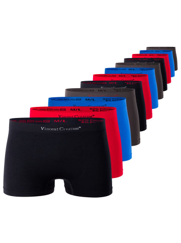 Vincent Creation® Boxershorts 12er Pack, Microfaser - Seamless in schw/rot/blau/grau