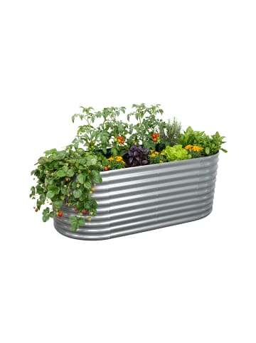 relaxdays Hochbeet in Silber - (B)200 x (H)80 x (T)100 cm