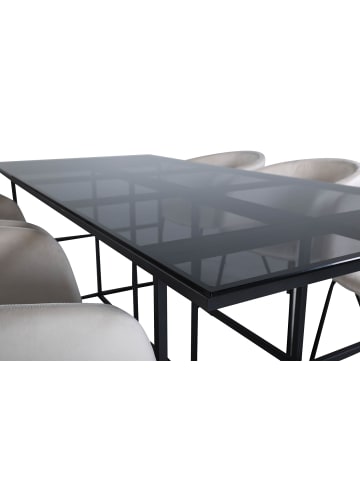 ebuy24 Essgruppe Leif (7-teilig) Grau 90 x 200 cm