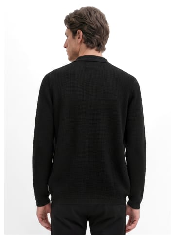 Marc O'Polo Polo-Strickjacke regular in Schwarz