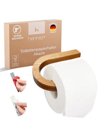HENNEZ Toilettenpapier-Halter Akazie Evan Braun