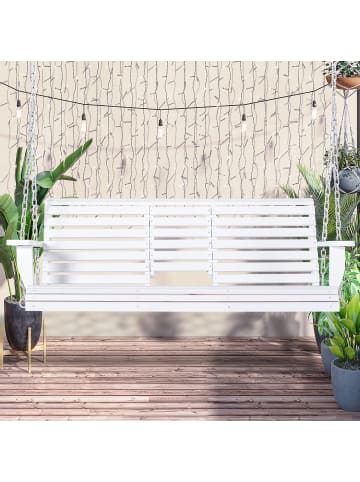 Outsunny Hängebank 150L x 75B x 53H cm Weiß