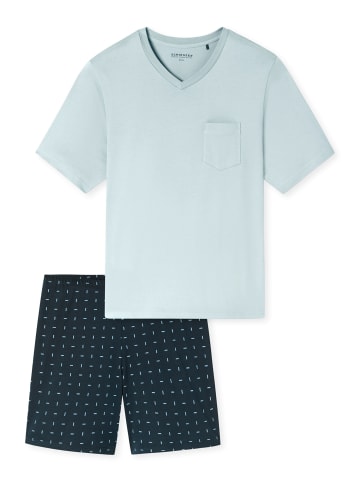 Schiesser Schlafanzug Comfort Essentials in hellblau