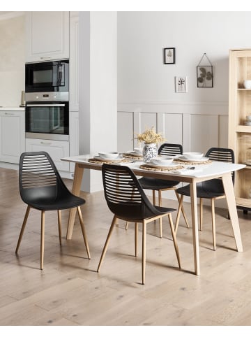 Beliani 4er-Set Esszimmerstuhl MONTELLO in Schwarz/Braun