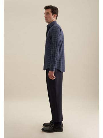 Seidensticker Flanellhemd Slim in Dunkelblau