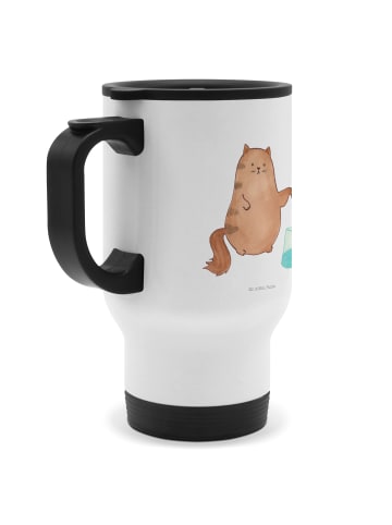 Mr. & Mrs. Panda Thermobecher To Go Katze Wasserglas ohne Spruch in Weiß