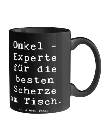 Mr. & Mrs. Panda Tasse Onkel Scherzkönig mit Spruch in Schwarz