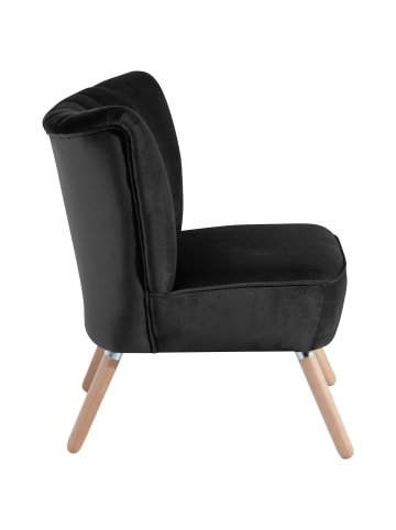 58 aufm Kessel SESSEL Kadisha Bezug Samtvelours Buche natur / schwarz