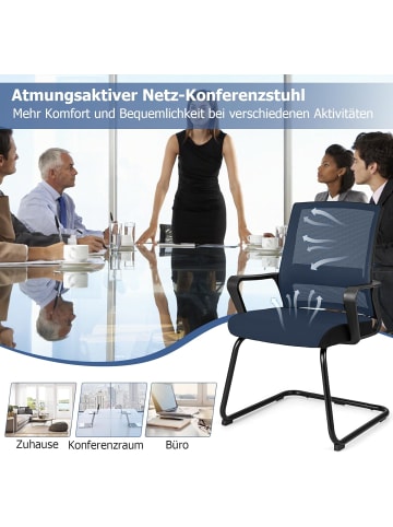 COSTWAY Schwingstuhl Konferenzstuhl in Schwarz