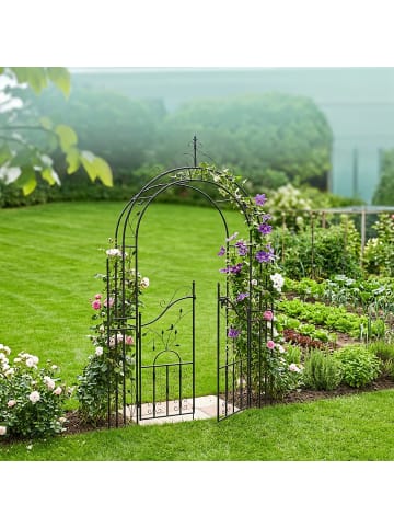 relaxdays Rosenbogen in Schwarz - (B)144 x (H)235 x (T)45 cm