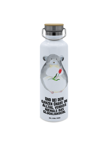 Mr. & Mrs. Panda Thermoflasche Chinchilla Blume mit Spruch in Weiß