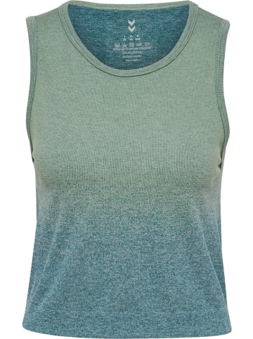 Hummel Sportshirt "Hmlyoga Seamless Gradient Crop Top" in Grün