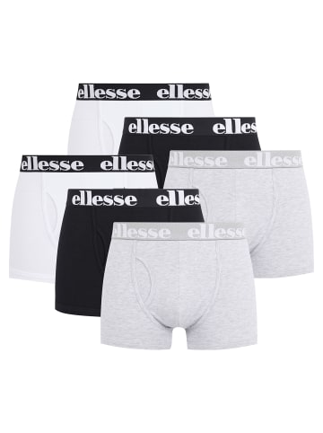 ellesse Boxershort 6er Pack in Schwarz/Grau/Weiß