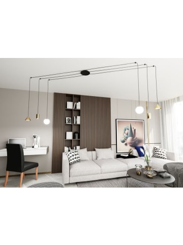 Licht-Erlebnisse Pendelleuchte (B)200 x (L)200 x (T)200 cm in Schwarz Gold WeißSchwarz Gold Weiß