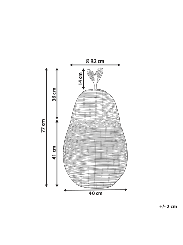 Beliani Korb VAGSOY in /Beige/Grün - (W) 40 x (H) 77 x (L) 40 cm
