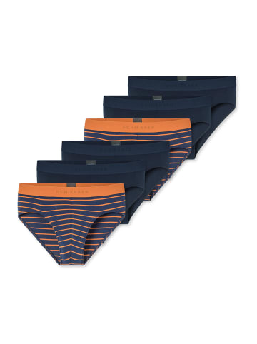 Schiesser Rioslip 955 in dunkelblau,blau-orangegestreift