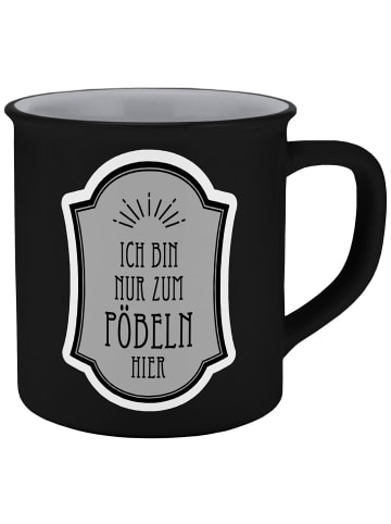Geda Labels Tasse Pöbeln Emaille-Optik  in Grau - 400ml