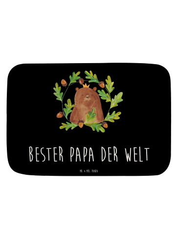 Mr. & Mrs. Panda Badematte Bär König mit Spruch in Schwarz