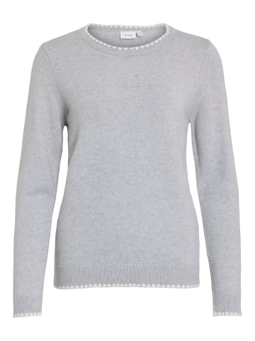 Vila Strickpullover in Light Grey Melange