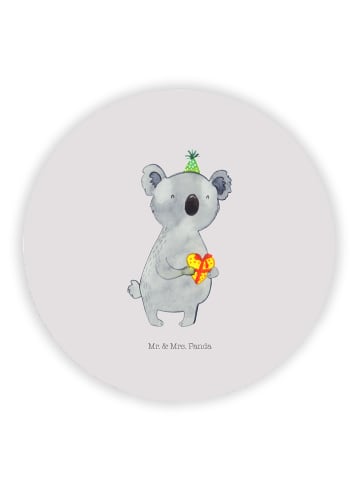 Mr. & Mrs. Panda Rund Magnet Koala Geschenk ohne Spruch in Grau Pastell