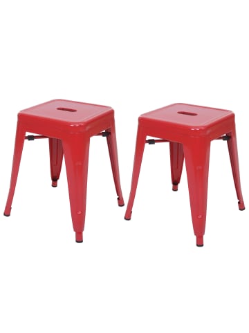 MCW 2er-Set Hocker A73 im Industriedesign, Rot