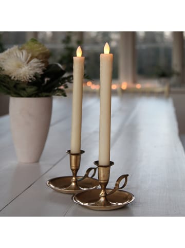STAR Trading LED Stabkerze Presse 2er-Set, weiß, 25cm in Weiß