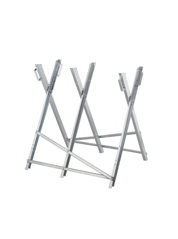 relaxdays Sägebock in Silber - (B)80 x (H)80 x (T)82 cm
