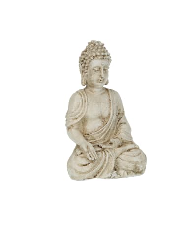 Buddhafigur in Weiß - (B)10,5 x (H)17,5 x (T)7,5 cm
