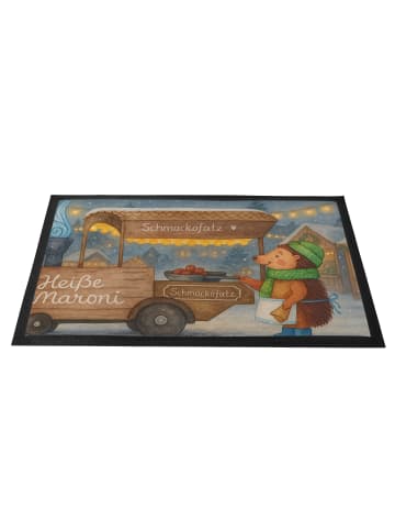 Mr. & Mrs. Panda Schmutzmatte Igel Maronen Design ohne Spruch in Weiß