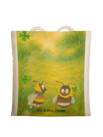 Mr. & Mrs. Panda Schultasche Hummeln Kleeblatt Design ohne Spruch in Weiß